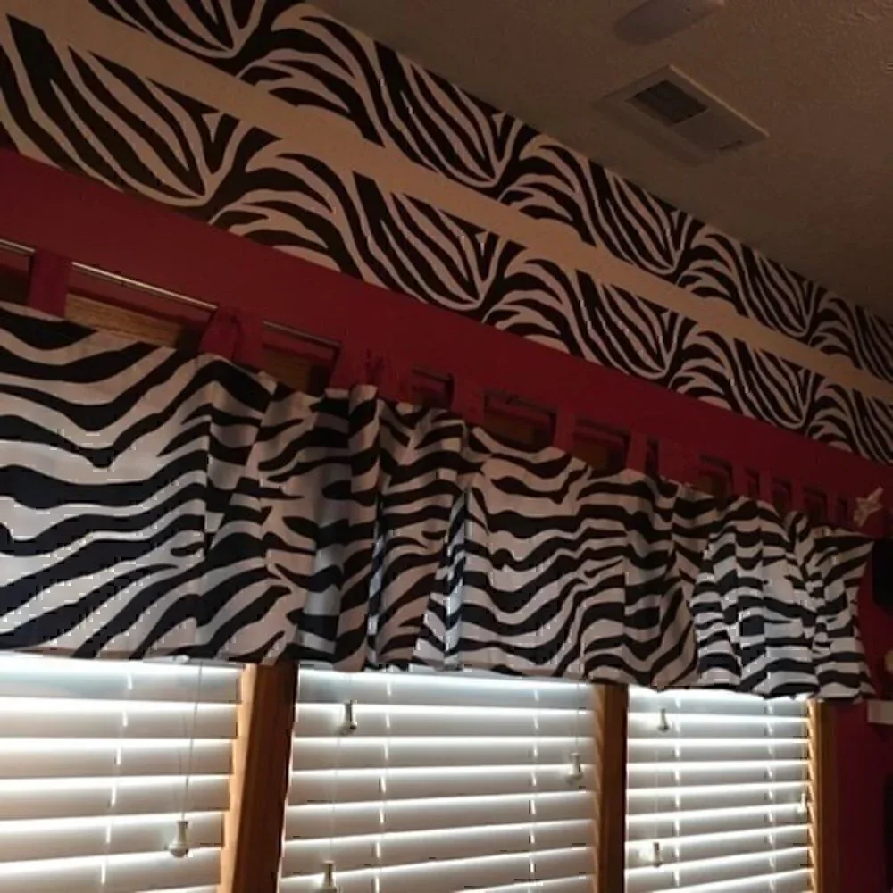 Sweet JoJo funky pink zebra curtain valances